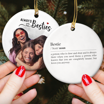 Friendship Besties Soul Sisters Definition - Personalized Ceramic Photo Ornament