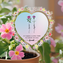 Friendship Custom Birth Flowers - Grow A Friend, Bestie - Personalized Garden Stake