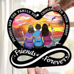 Friendship Forever Family Choose With Heart - Personalized Window Hanging Suncatcher Ornament