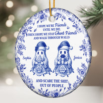 Friendship Gift Christmas Toile De Jouy Ornament - Personalized Ceramic Ornament