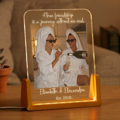 Friendship Gifts Custom Photo Love You Bestie - Personalized Night Light