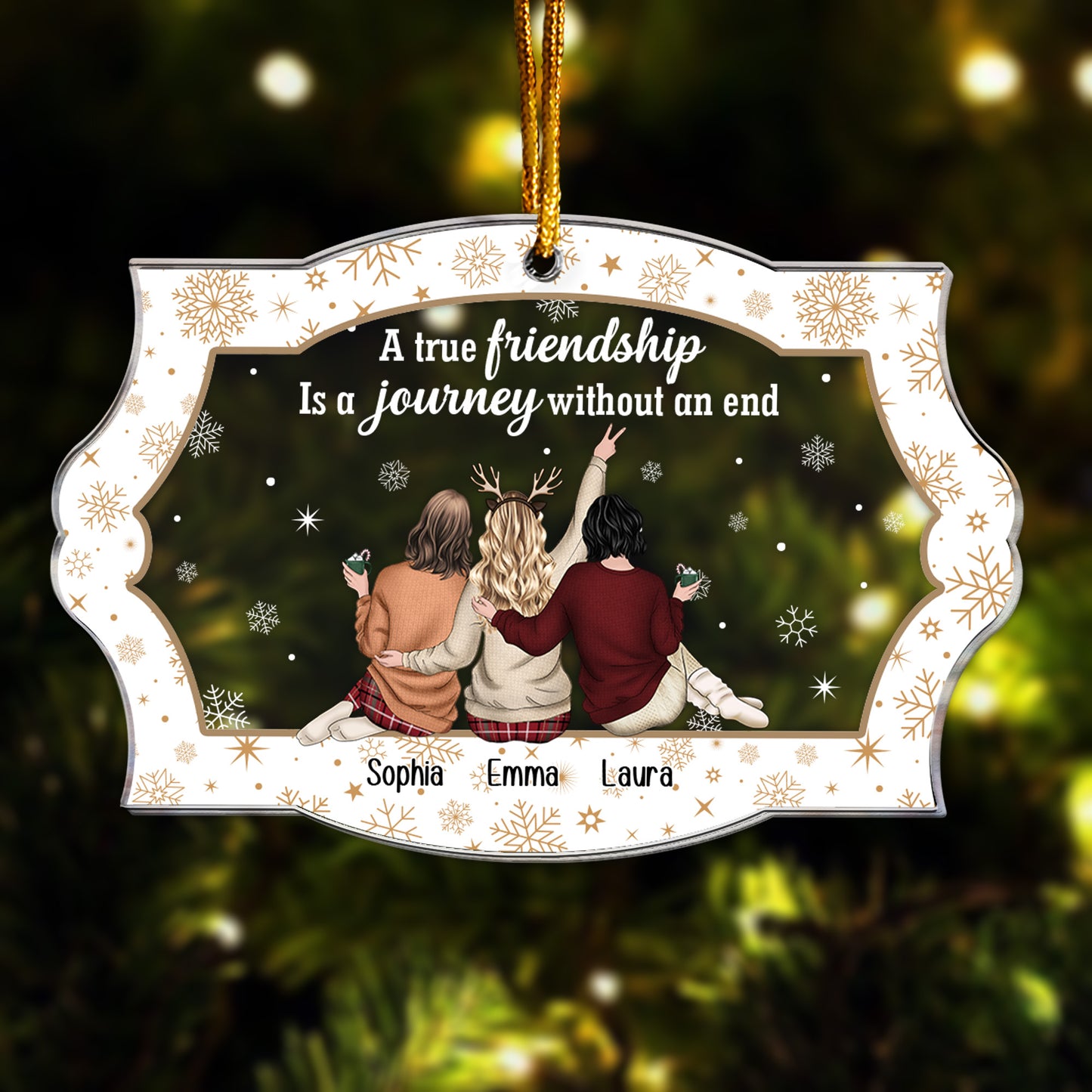 Friendship Is A Journey Without An End - Personalized Acrylic Ornament