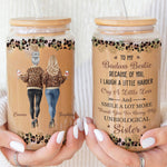 Friendship Laugh A Little Harder Cry A Little Less - Personalized Clear Glass Cup