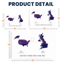 Friendship Star Map With Country - Always Under The Same Sky - Personalized Poster