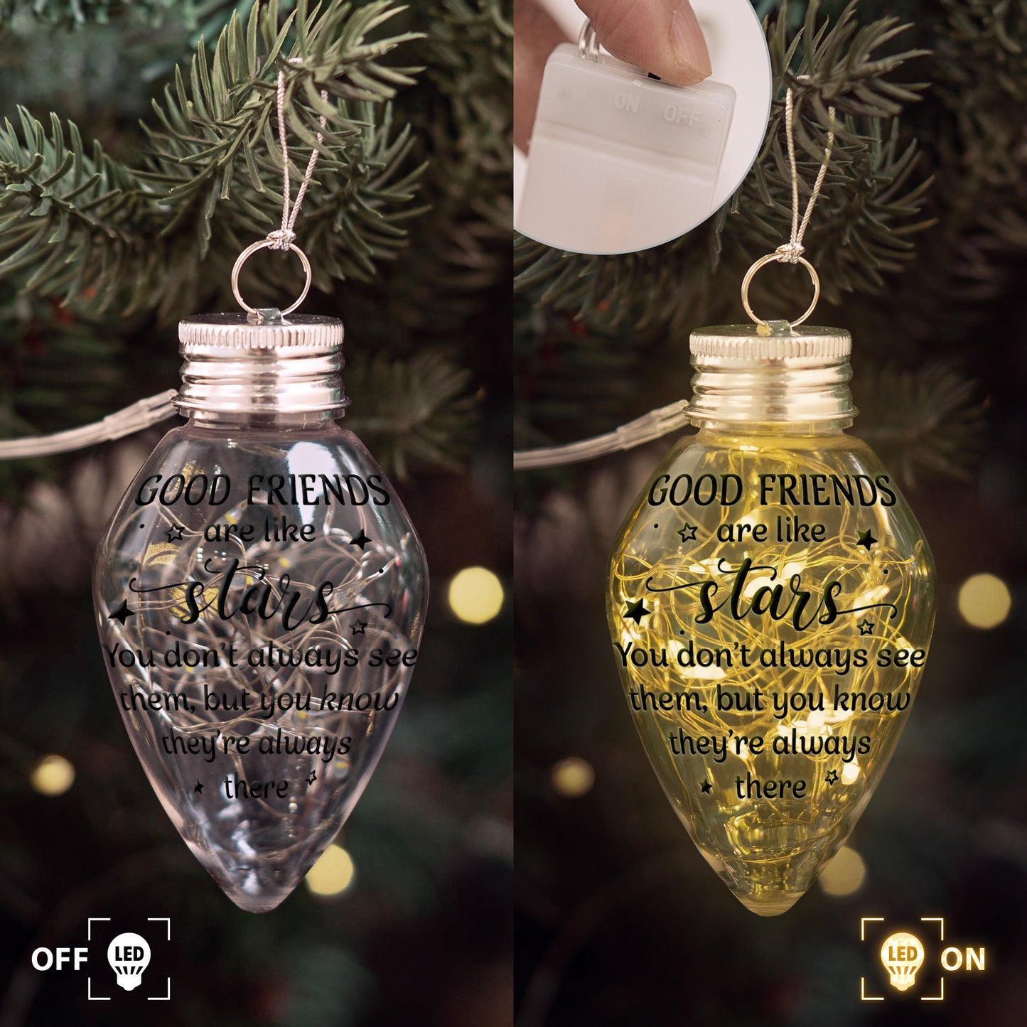 Friendship Thank You Gift Light Up Christmas Tree - Personalized LED Christmas Light