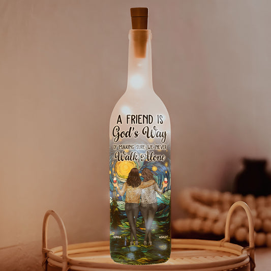 Friendship - We Never Walk Alone - Personalized Bottle Lamp
