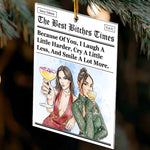 Friendship Gifts Custom Photo Watercolor Art Christmas Gifts For Friends - Personalized Ornament