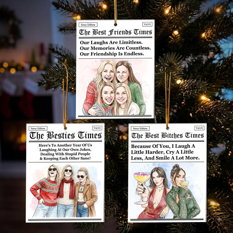 Friendship-Gifts Custom Photo Watercolor Art Christmas Gifts For Friends - Personalized Ornament 1