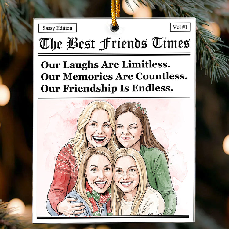 Friendship-Gifts Custom Photo Watercolor Art Christmas Gifts For Friends - Personalized Ornament 2