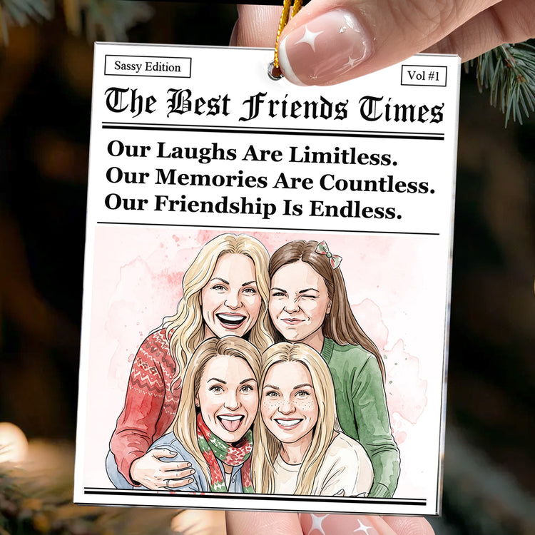 Friendship-Gifts Custom Photo Watercolor Art Christmas Gifts For Friends - Personalized Ornament 5