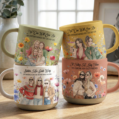 Friendship Gifts Custom Watercolor Friends Photo Thank You Gifts For Her, BFF, Soul Sisters - Personalized Mug