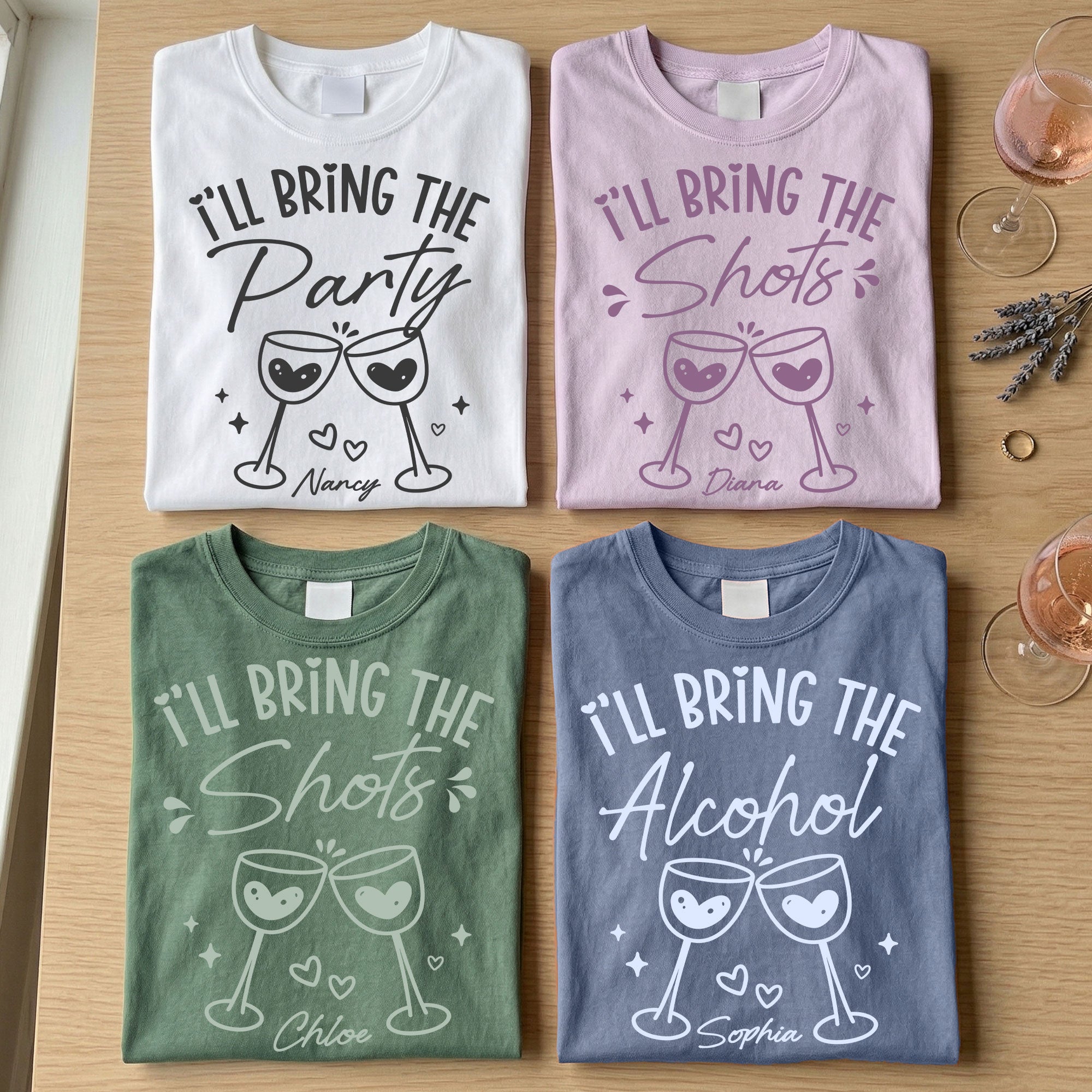 Friendship-I'll-Bring-The-Funny-Group-Tee-Personalized--Comfort-Tee 1