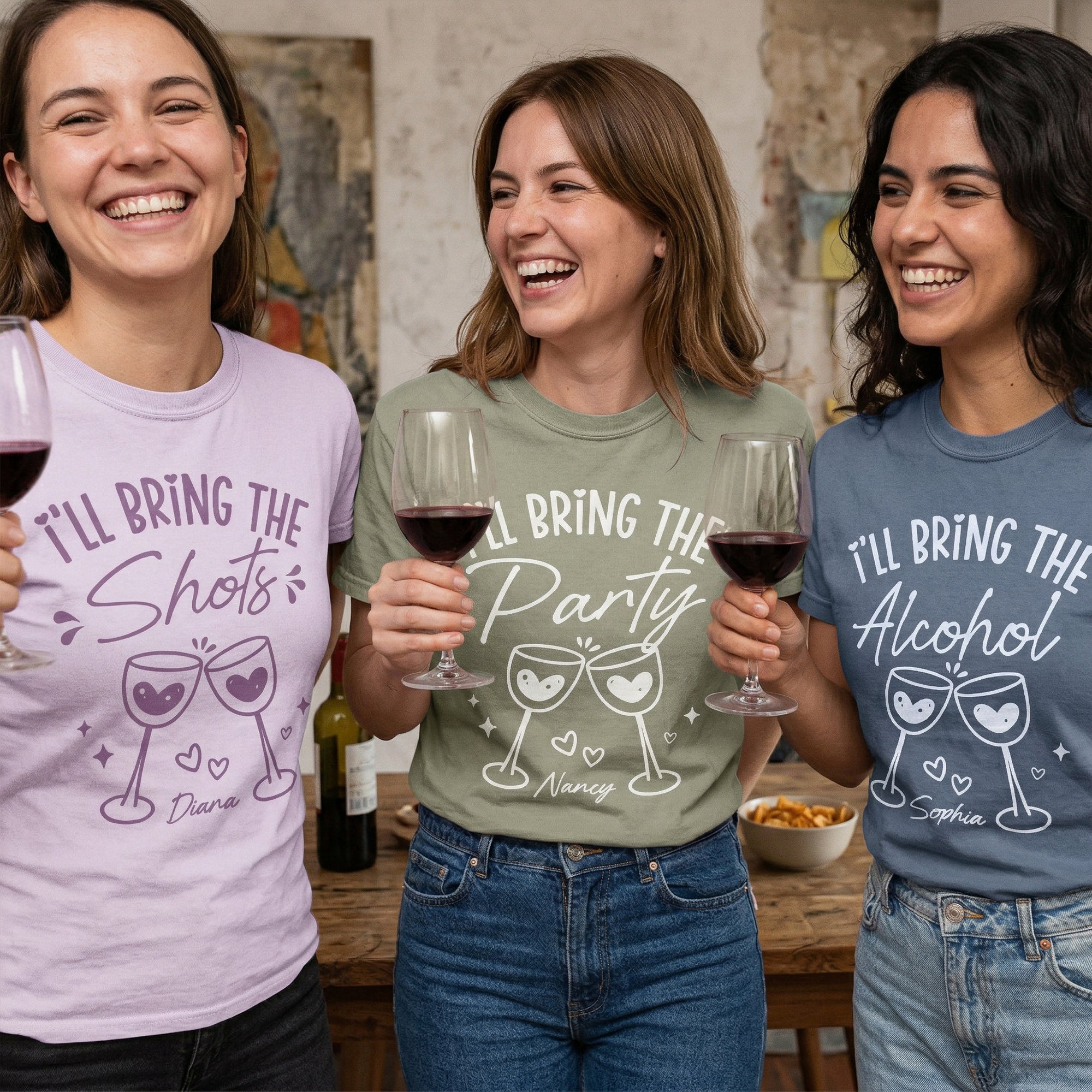 Friendship-I'll-Bring-The-Funny-Group-Tee-Personalized--Comfort-Tee 2
