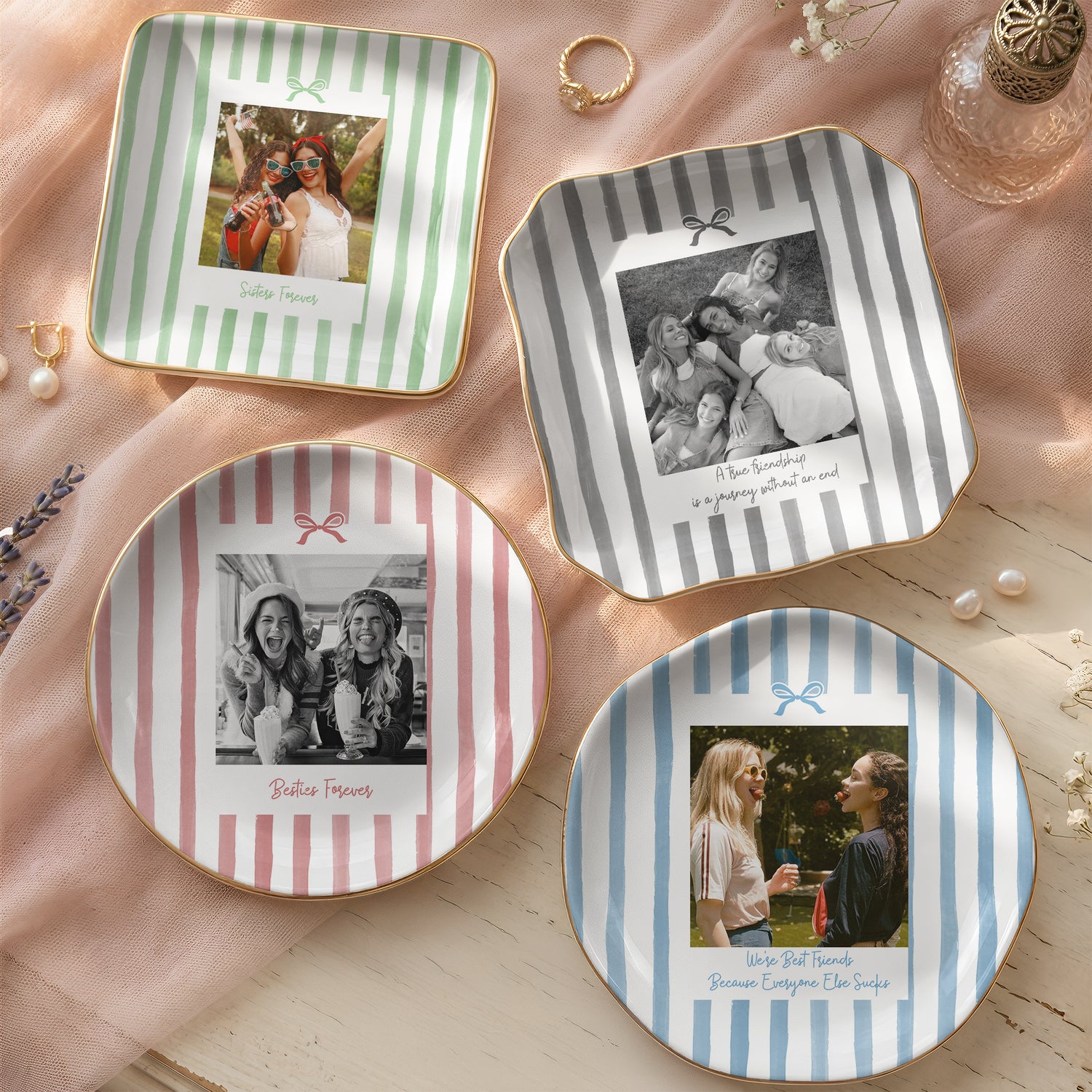Friendship-Thank-You-Gift-Custom-Photo-&-Message,-Ceramic-Trinket-Tray-Stripe-With-Bow-Personalized-Jewelry-Dish1