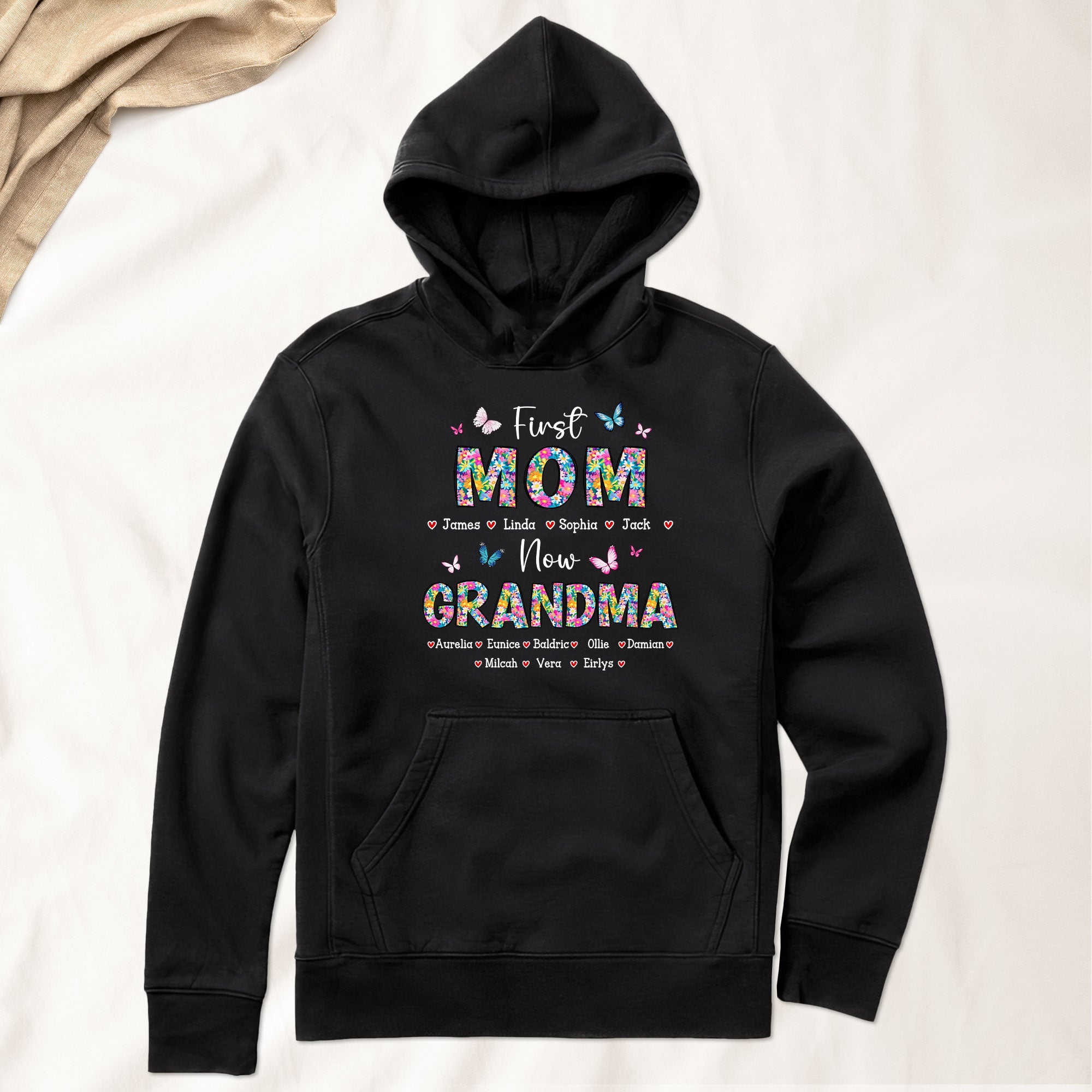 First Mom Now Grandma Floral - Personalized Shirt