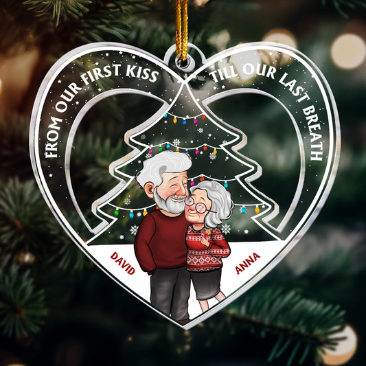 From Our First Kiss Christmas Couple -  Personalized Acrylic Ornament