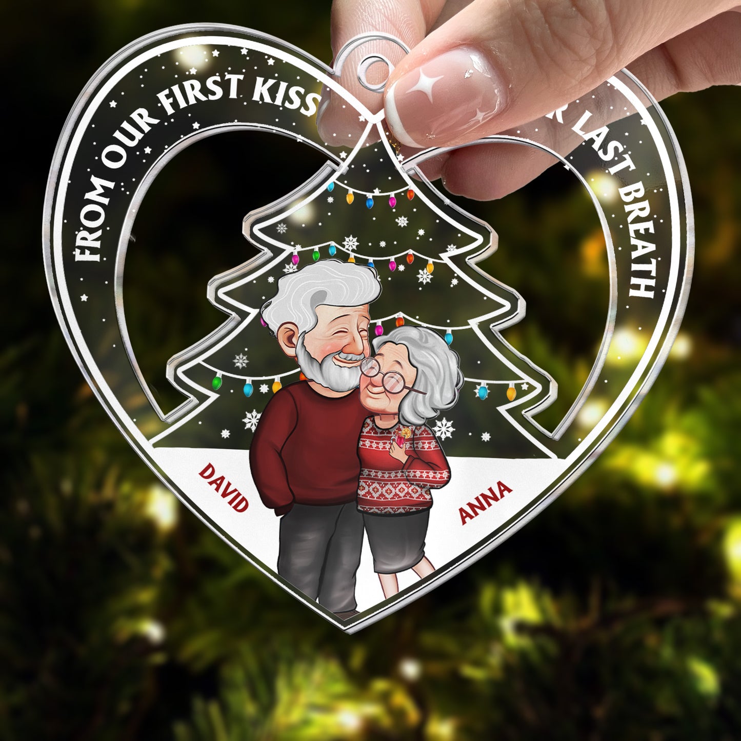 From Our First Kiss Christmas Couple -  Personalized Acrylic Ornament