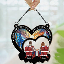 From Our First Kiss New Version - Personalized Window Hanging Suncatcher Ornament