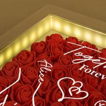 From Our First Kiss Till Our Last Breath - Personalized Flower Shadow Box With LED Light