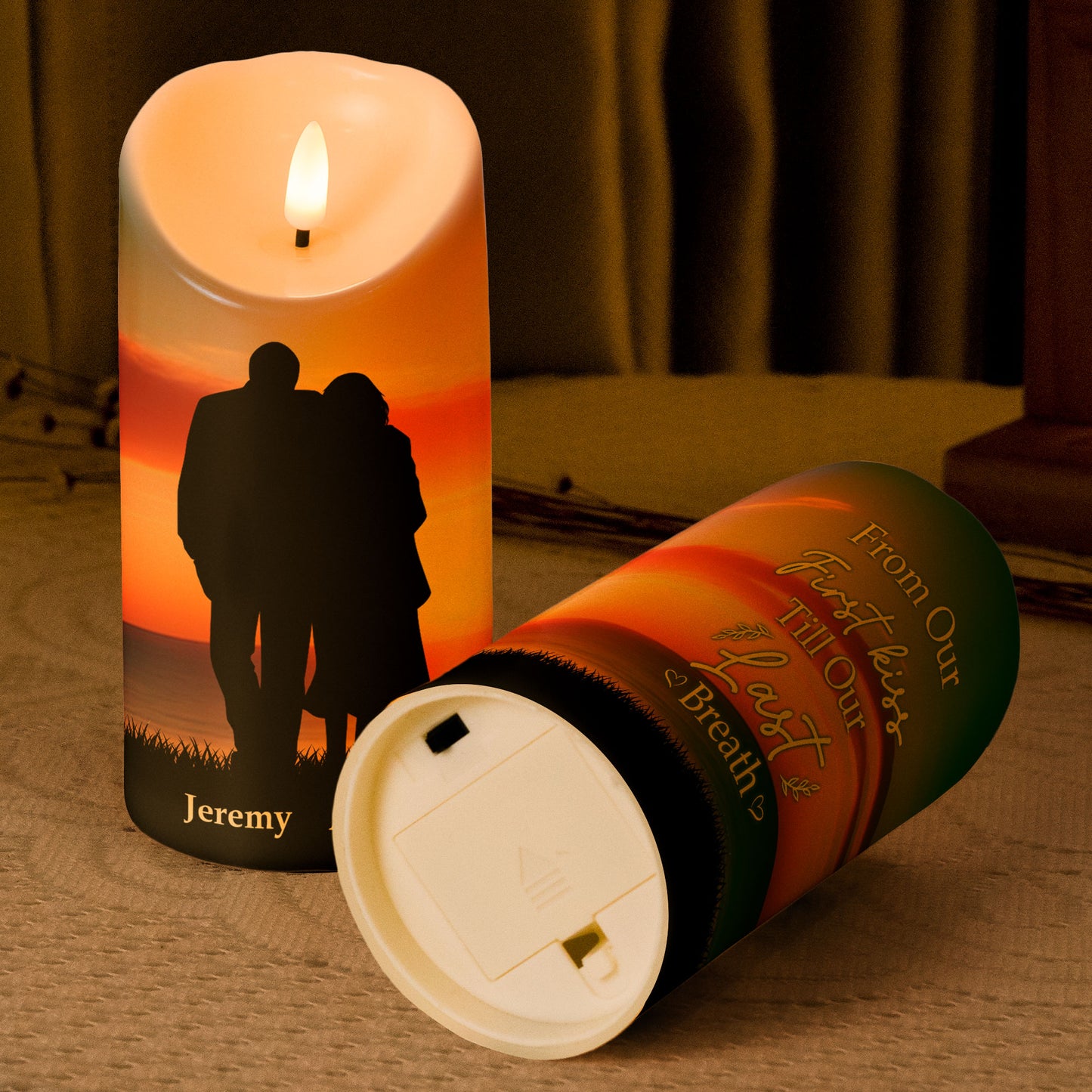 From Our First Kiss Till Our Last Breath - Personalized Led Candle