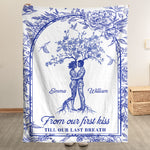 From Our First Kiss Till Our Last Breath Tree Of Love Toile De Jouy - Personalized Blanket