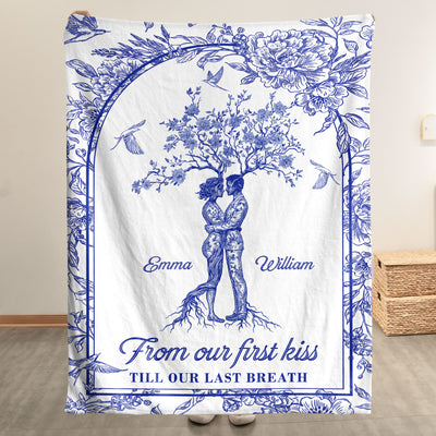 From Our First Kiss Till Our Last Breath Tree Of Love Toile De Jouy - Personalized Blanket