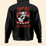 From The First Kiss Till The Last Breath - Personalized Matching Couple Back Printed Hoodies