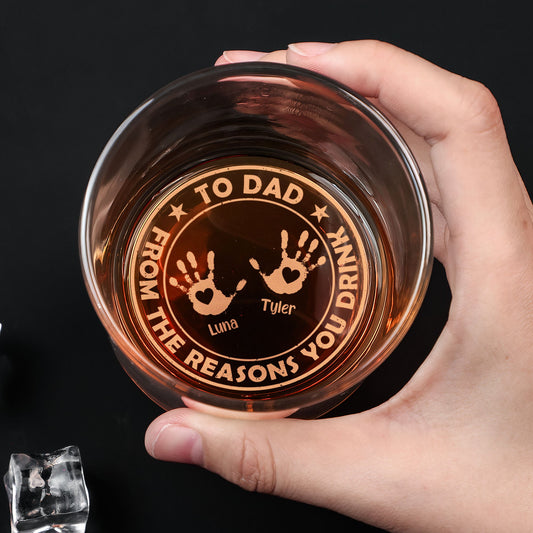 From The Reasons You Drink Father's Day Gift - Personalized Engraved Whiskey Glass
