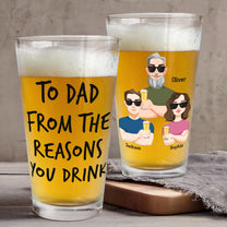 From The Reasons You Drink Father's Day Gift - Personalized Beer Glass