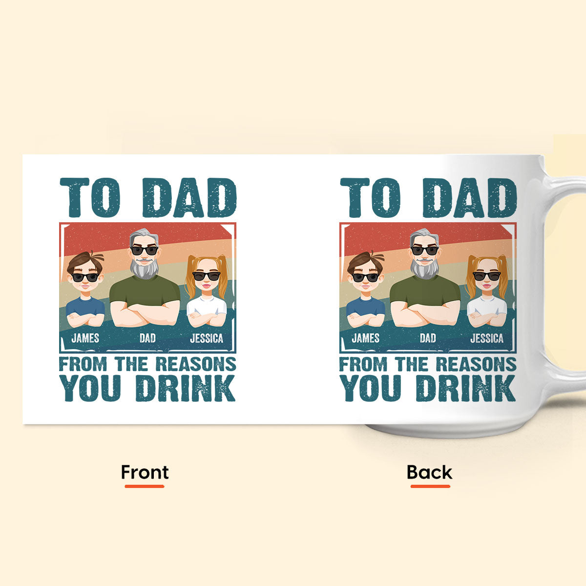 From The Reasons You Drink Father's Day Gift - Personalized Mug