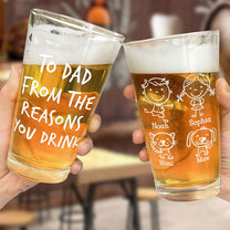 From The Reasons You Drink Father's Day Gifts For Dad - Personalized Beer Glass
