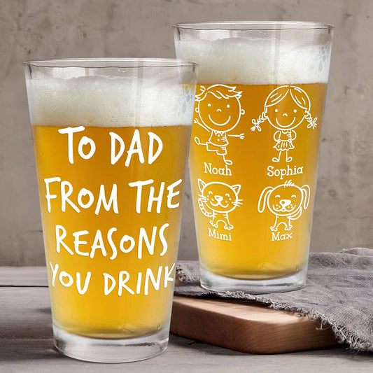 From The Reasons You Drink Father's Day Gifts For Dad - Personalized Beer Glass