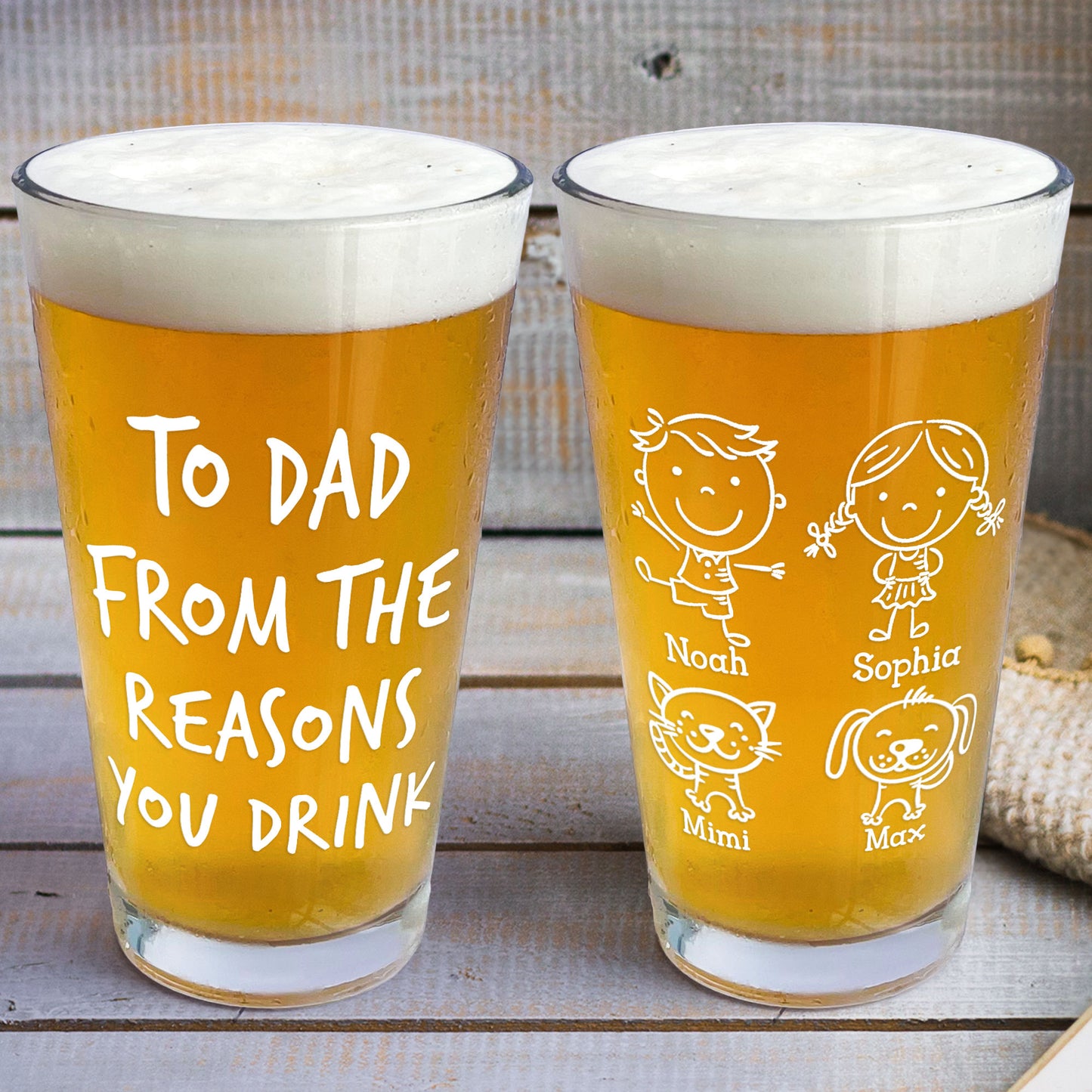 From The Reasons You Drink Father's Day Gifts For Dad - Personalized Beer Glass