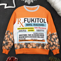 Fukitol Rx Prescription - Funny Gifts For Coworkers, Friends - Personalized Ugly Sweater