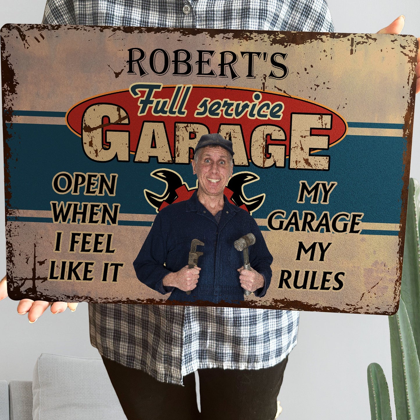 Full Service Garage - Personalized Metal Photo Sign