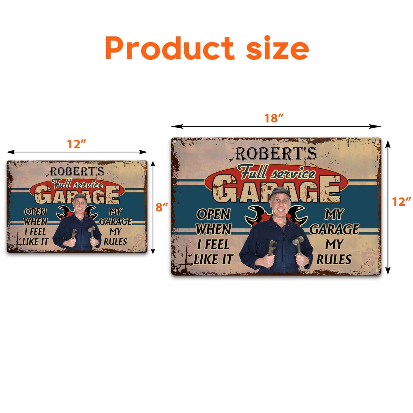 Full Service Garage - Personalized Metal Photo Sign