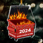 Fun Ornament Upload Photo - 2026 Dumpster On Fire - Everything Is Fine - Personalized Acrylic Photo Ornament