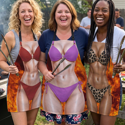 Funny Apron 3D Bikini Silly Gifts For Her, Wife, Coworker, Friend - Personalized Apron