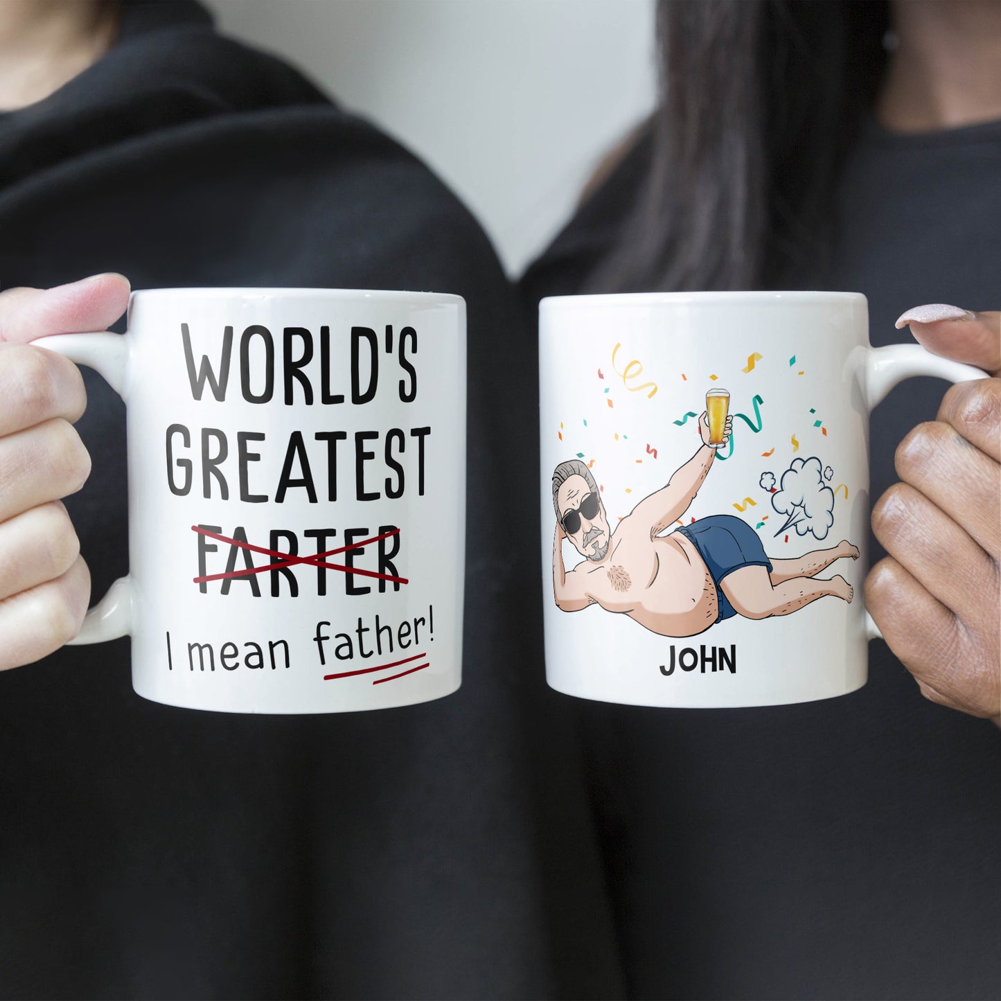 Funny Best Dad World'S Greatest Farter I Mean Father - Personalized Mug