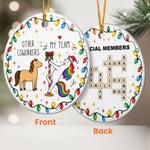 Funny Bulk Gifts - Normal Horse Vs Fabulous Unicorn Coworker Team - Personalized Ornament