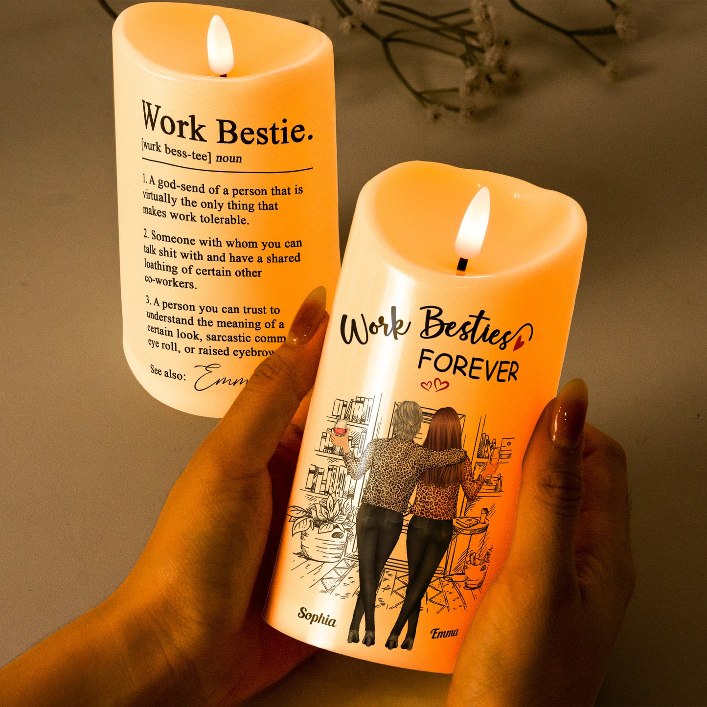 Funny Candle For Work Bestie - Personalized LED Candle