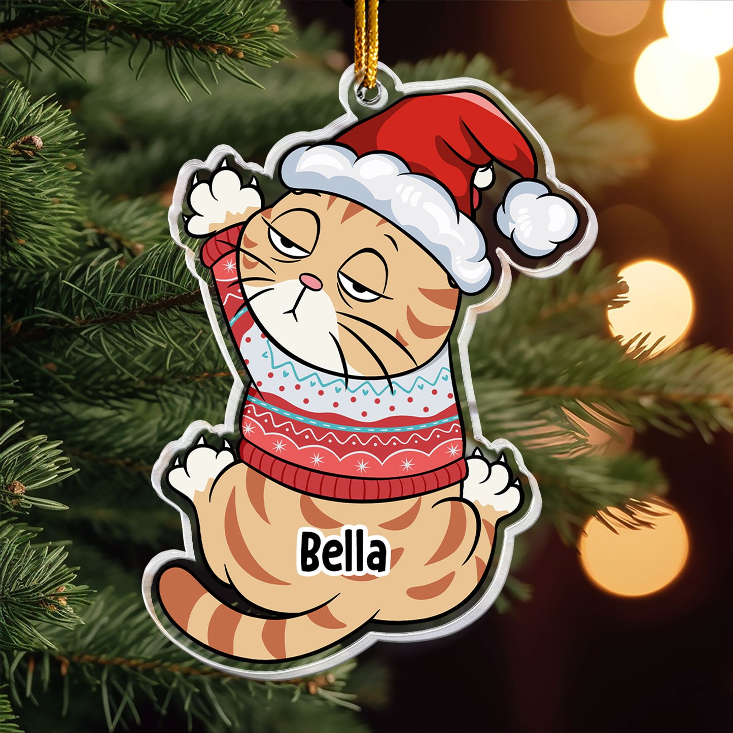 Funny Cat - Personalized Acrylic Ornament