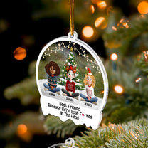 Funny Christmas Best Friends Because We're Both F#cked In The Head - Personalized Acrylic Ornament