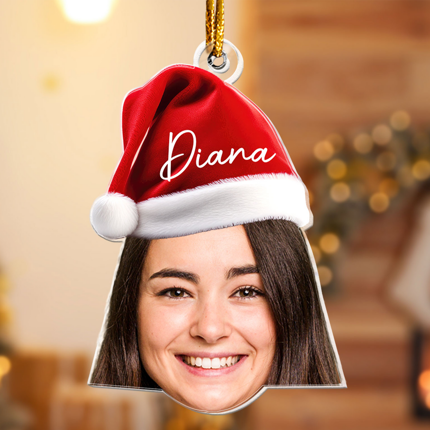 Funny Christmas Face - Personalized Acrylic Photo Ornament