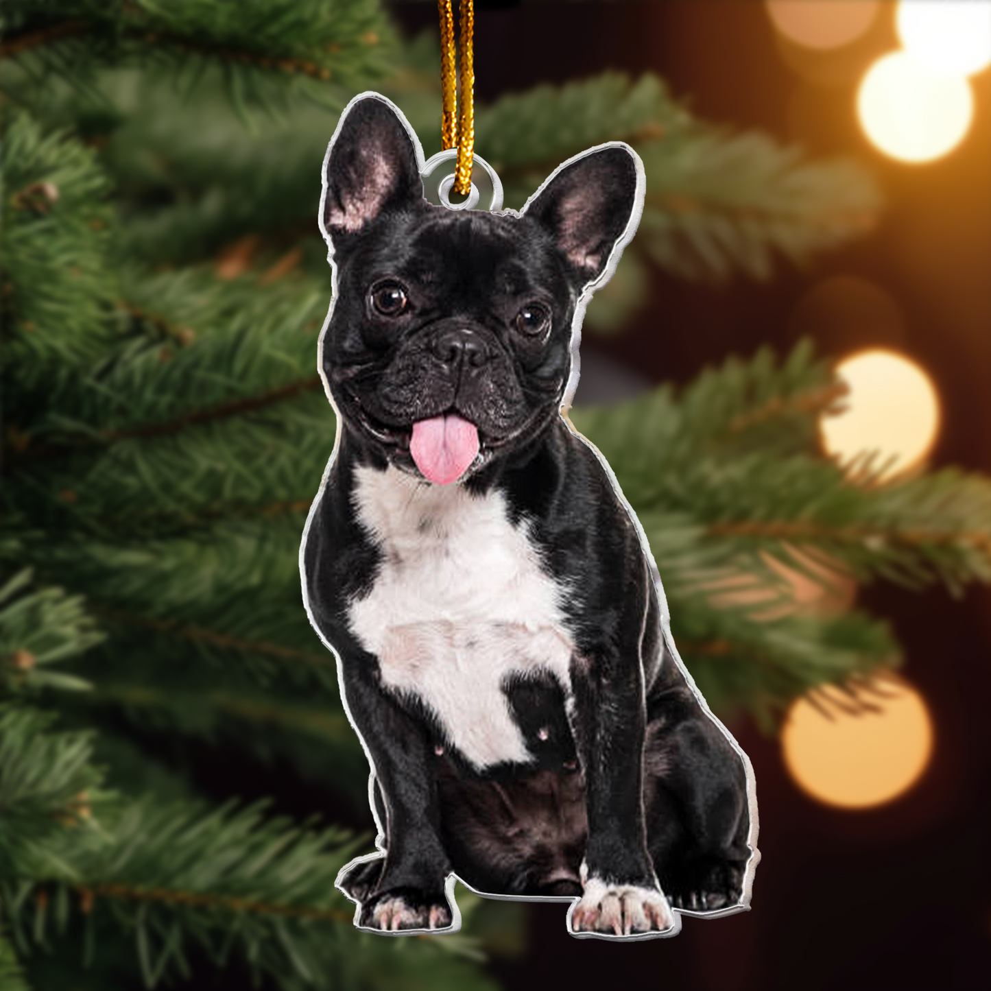 French Bulldog Ornament - Frenchie Ornament - Personalized Acrylic Photo Ornament