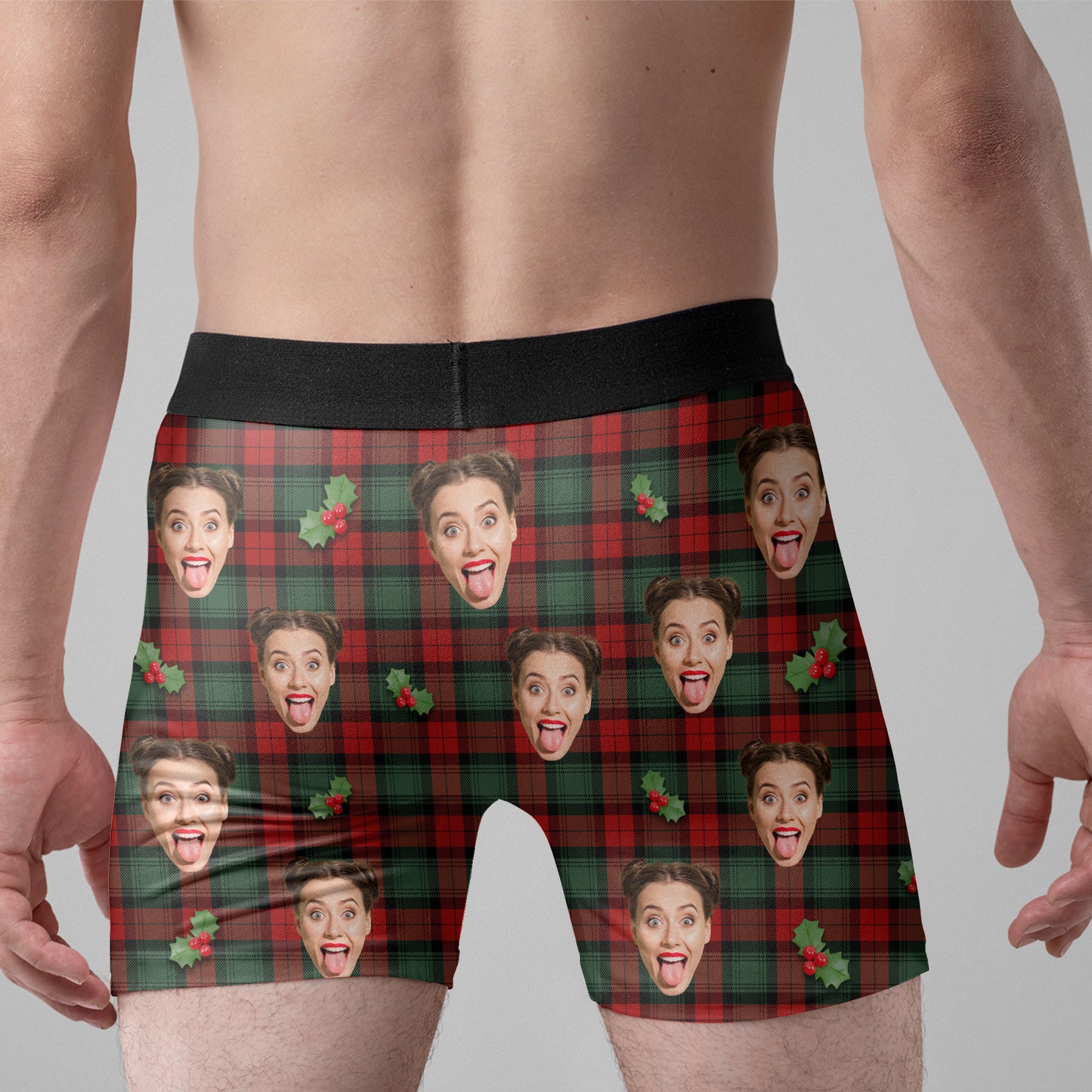 Funny Christmas Gift For Husband Boyfriend - Personalized Photo Men's Boxer Briefs