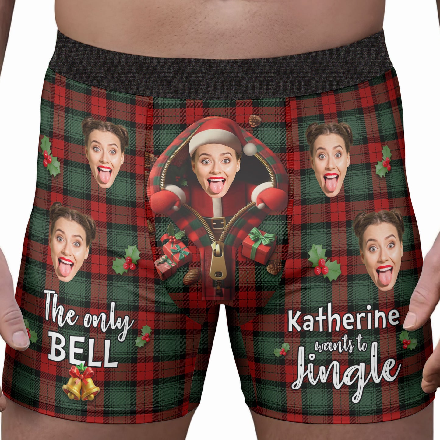 Funny Christmas Gift For Husband Boyfriend - Personalized Photo Men's Boxer Briefs