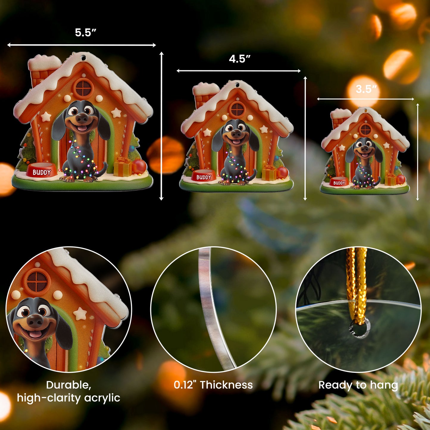 Funny Christmas Pet - Personalized Acrylic Ornament