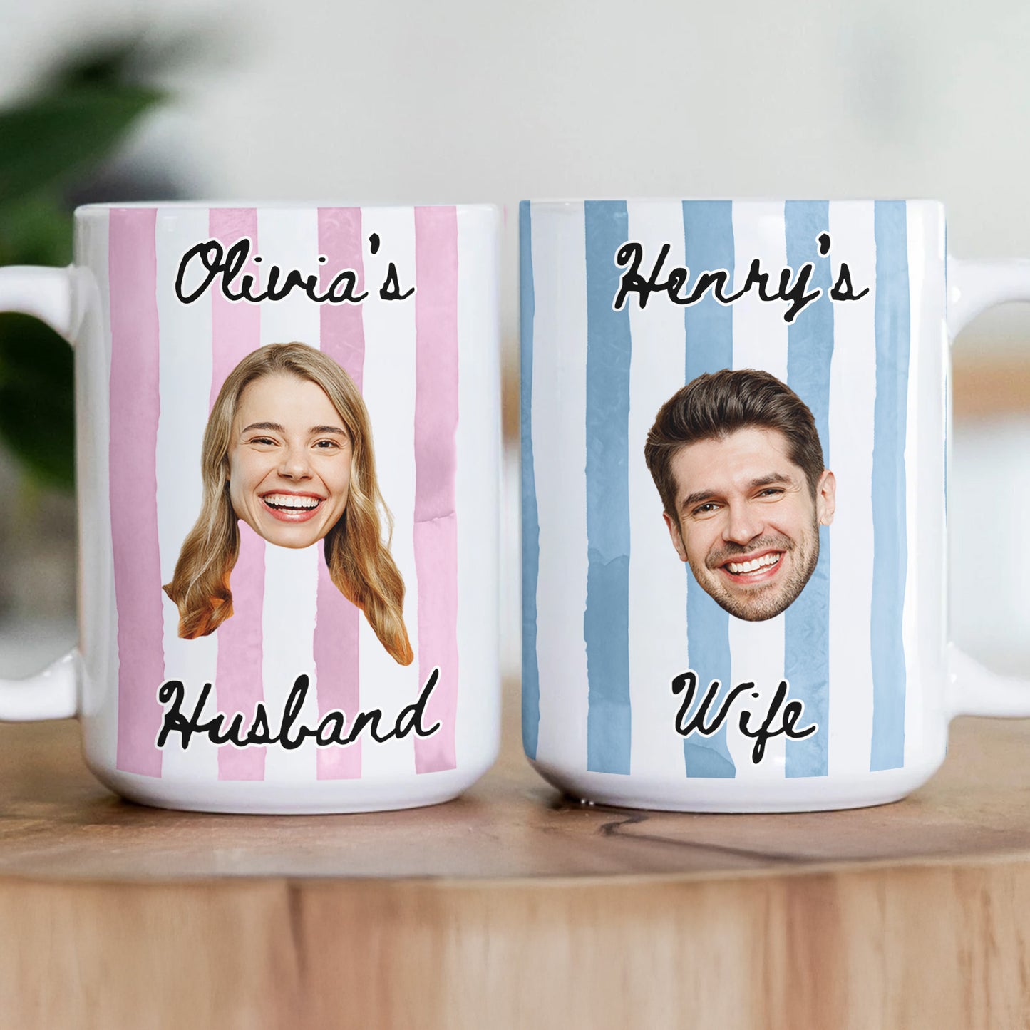 Funny Couple Gift Custom Photo Stripes Mug - Personalized Photo Mug