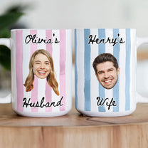 Funny Couple Gift Custom Photo Stripes Mug - Personalized Photo Mug
